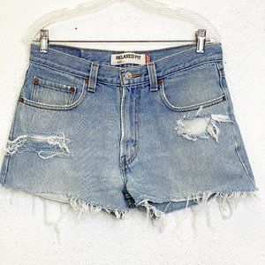 Levi's High Waist Cut Off Denim Jean Shorts